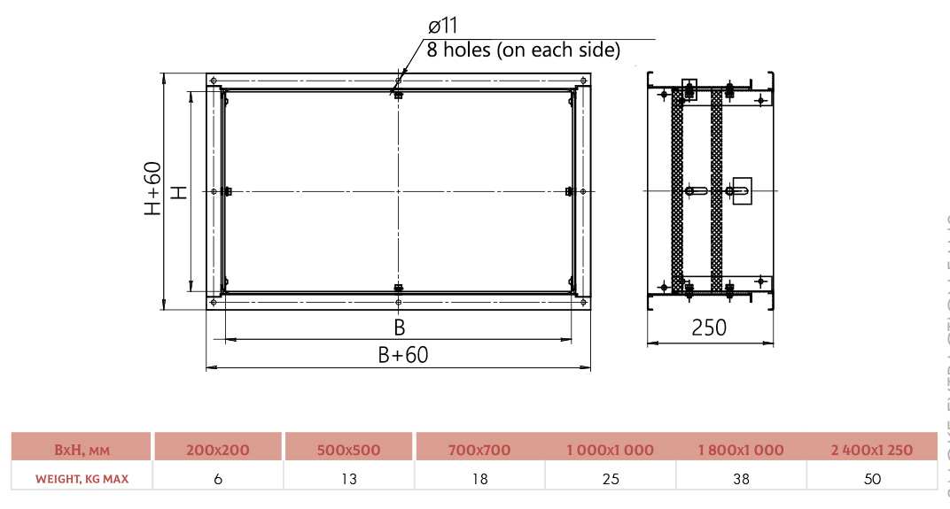 Dimensions Linear Compensator COM 560