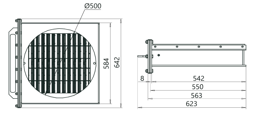 Габарити монтажна коробка K-MZ-500