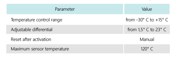Specifications Duct Section with Thermostat C-TS