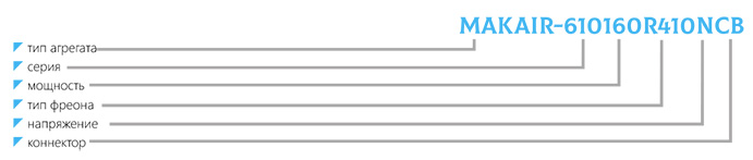 Маркировка компрессорно-конденсаторный блок MAKAIR-610