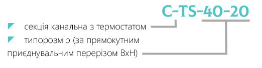 Маркування канальна секція з термостатом C-TS