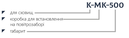 Маркування коробка для встановлення на повітрозаборі K-MK-500